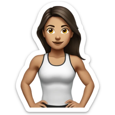 Brunette girl crossfit sticker
