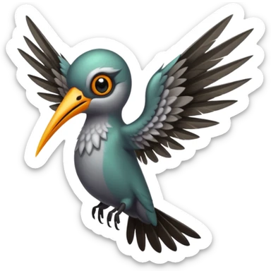 creppy demon like hummingbird with  creppy and very long wings   staring in your soul crepply and deadly  sticker