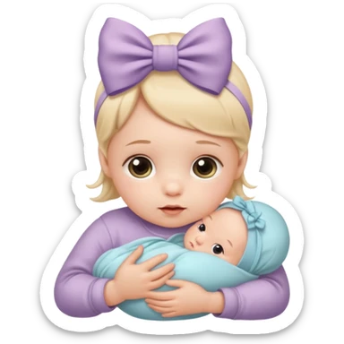 Newborn with a bow sticker