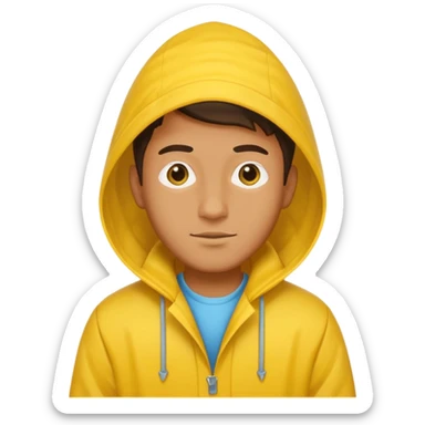 Make a man with a sou’wester, the cap that you use when it rains, and make it yellow and quite big sticker