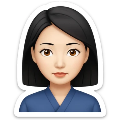 a middle-aged Asian woman sticker