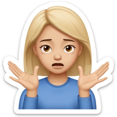 girl rejecting with her hands and a face of disgust sticker