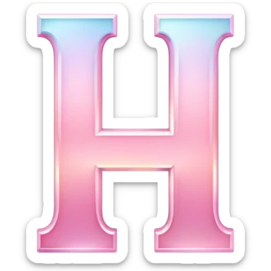 Iridescent pastel pink sophisticated Font setting icon with letter H sticker