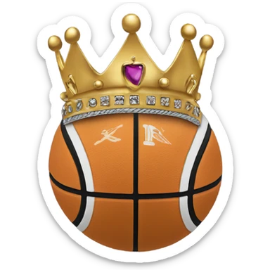 Crown sitting on basketball with words Reign Elite sticker