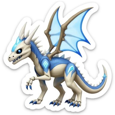 Skeletal Manectric-Marowak-Dialga-Duskul-Electrike-Fakémon-hybrid-creature (full body)  sticker