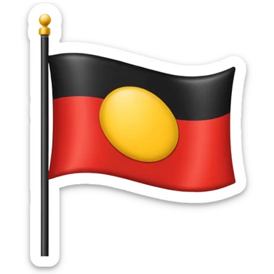 a flag with black on the top and red on the bottom with a yellow circle in the middle  sticker