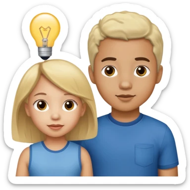 FIVE-YEAR-OLD BIRACIAL BOY WITH LIGHT HAIR AND LIGHT SKIN, THREE-YEAR-OLD BIRACIAL GIRL WITH LIGHT HAIR AND LIGHT SKIN sticker