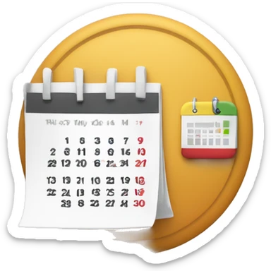 Calendario simplificado con un círculo o check minimalista en una esquina. sticker