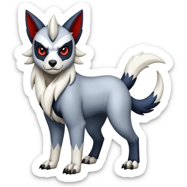 Edgy cool Absol-Zorua-Zangoose-Houndour-Poochyena-creature-hybrid full body  sticker