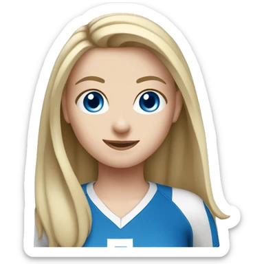 White  girl blue eyes playing volleyball sticker