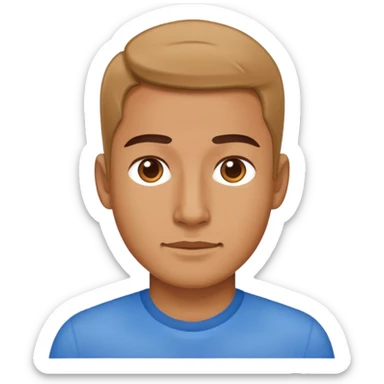 blue shirt solo portrait sticker