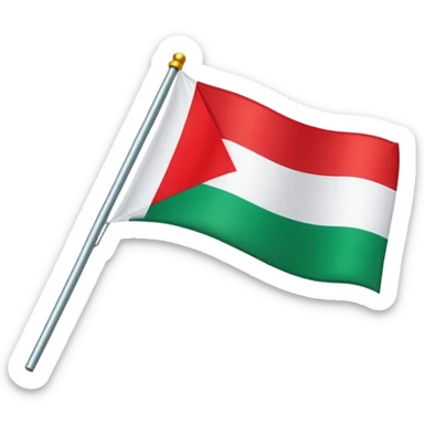 	“A flag with a red top, a wide white stripe in the middle, and a green bottom.”  sticker