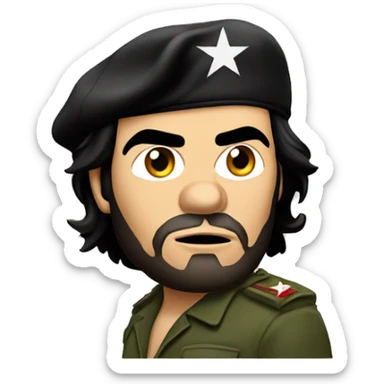 che guevara with a doubt face sticker