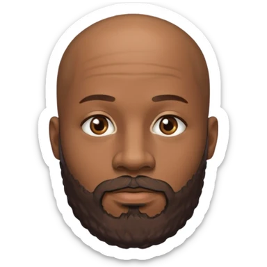 African American male bald salt & pepper beard sticker