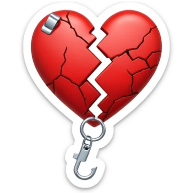 broken heart sticked together with a clip sticker
