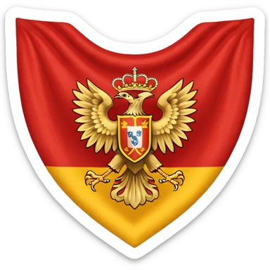 Bandera de españa con un águila en el escudo sticker