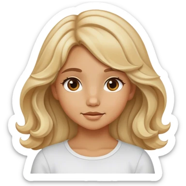 Cute tan girl named Lulu with blonde light colored hair that is wavy sticker