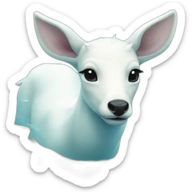 white deer swimming in the sea sticker