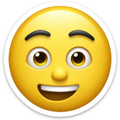 Regular yellow emoji looking from a side view one eye on the far left with a straight faced mouth looking at us sticker