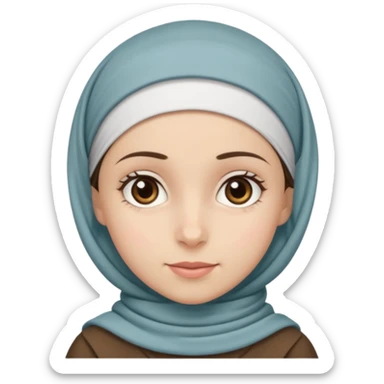 young modest jewish girl head covering tichel sticker