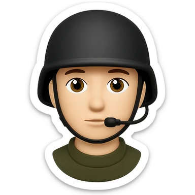 Make the PASGT helmet black with a chin strap, in the style of apple emojis, with no background. sticker