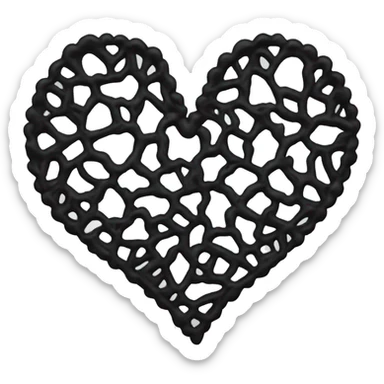 black lace heart sticker