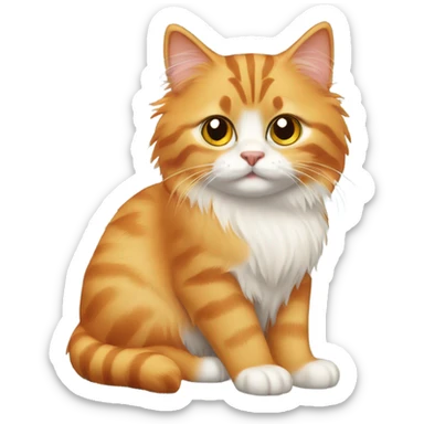 Orange tabby siberian cat sticker