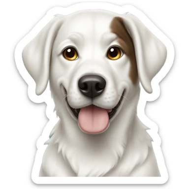 Wite dog sticker