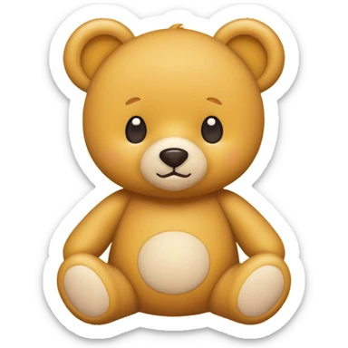 Cute flat-style teddy bear icon for infant daycare. like apple emoji teddy bear
 sticker