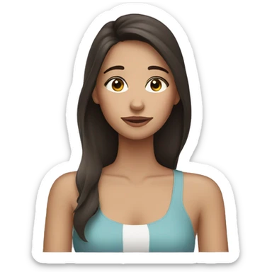 Brunette girl cleansing her face  sticker