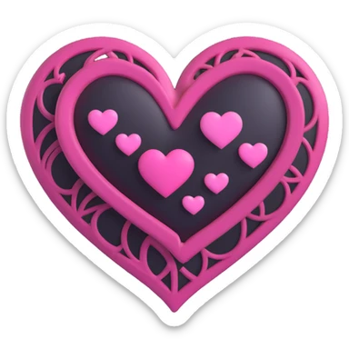 BLACKPINK-inspired gothic heart ,  hearts, black and pink, cute,  sticker