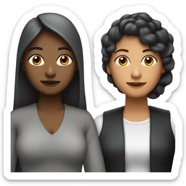 mujer cabello negro y lacio con un gato negro y uno gris sticker