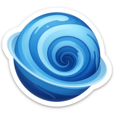 Can you make me an emoji of a blue planet? Without a face, an actual planet. I like swirls of different shades of blue but no clouds  sticker