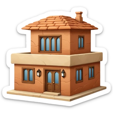 little city and small, ordinary, simple, home, Iranian-style sticker