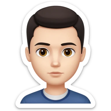 pretty handsome bratz man, short dark hair, dark eyes, pale skin, defined jawline sticker