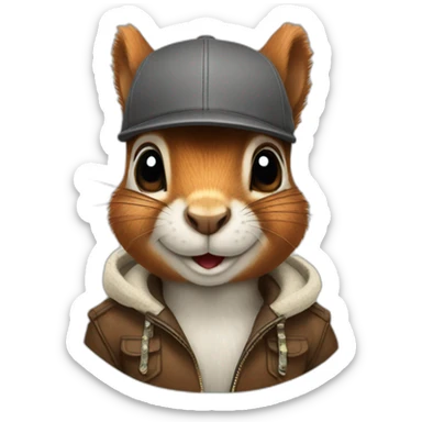 cool and fashionable squirrel sticker