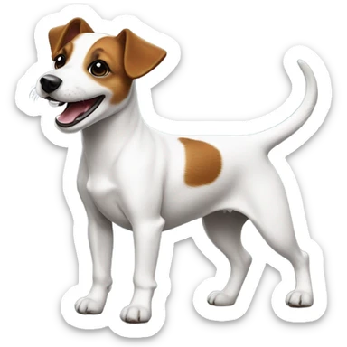 Jack Russell with a smile sticker