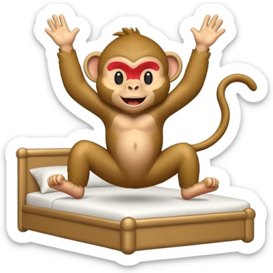 Cinco monitos salta en la cama uno se cayó se golpeó la cabeza mamá llamo al doctor ye le doctor dijo no más monos satis sticker