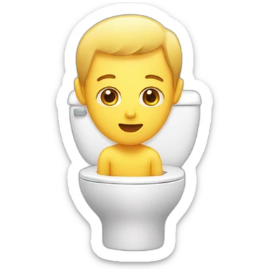 male head sticking out of toliet sticker