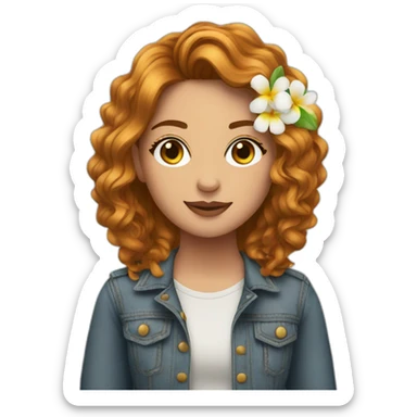 fotógrafa con flor cabello sticker