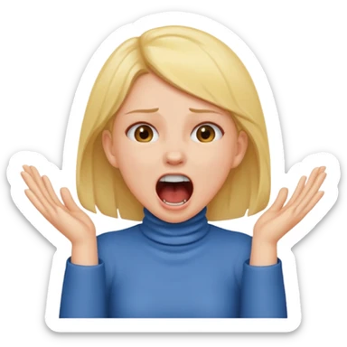 girl grabbing neck with hands and screaming sticker