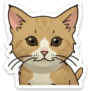 Little kitten eating ramen sticker