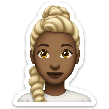 black woman blonde ponytail brown eyes full lips sticker