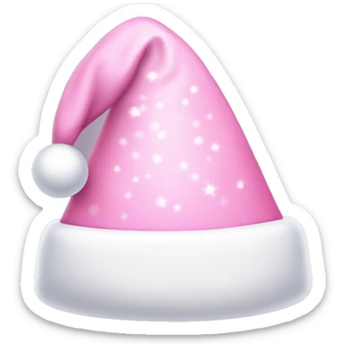 Light Pink Santa hat with sparkles sticker