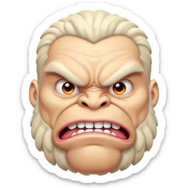 Big muscle monster puffy face sticker