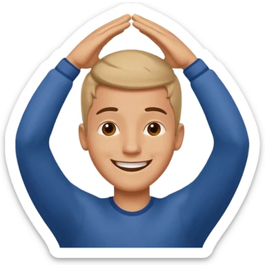 gleeful guy with hands above head sticker