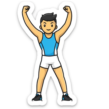 Determined athlete in victory pose sticker