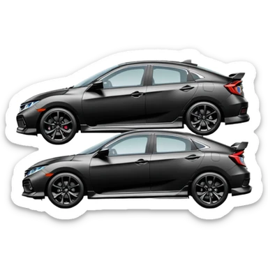 Make an emoji of a 2024 Honda civic sport with a black exterior with no added color  sticker