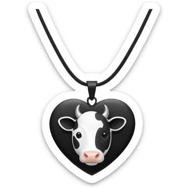 i need combination of this two emojis for making a neckless ❤️🐮 the desing must be simple so it can make easily  reduse details and make it black and white  use simple lines sticker