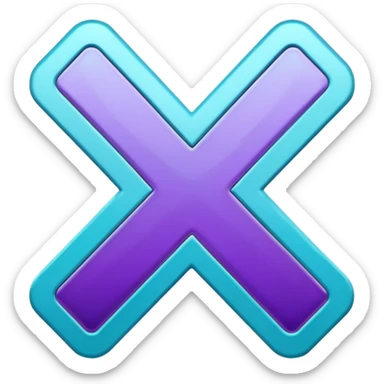 Purple and Cian symbol X twitter sticker